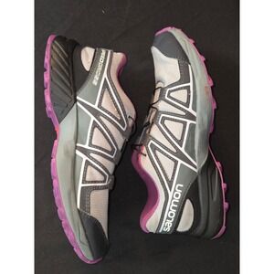 Salomon Speedcross Kids Trail Running Shoes Gray Pink‎ Contagrip Size 36 EUR